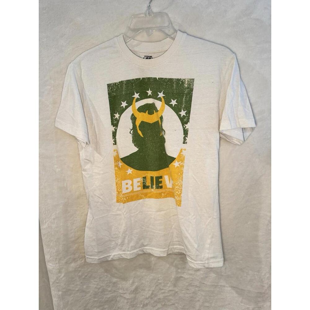 Marvel Loki Believe Logo Adult T Shirt Size Medium